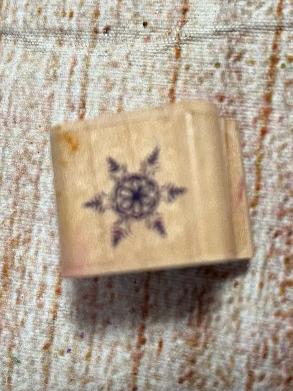 Mini snowflake rubber stamp-Cardmaking scrapbooking papercrafts